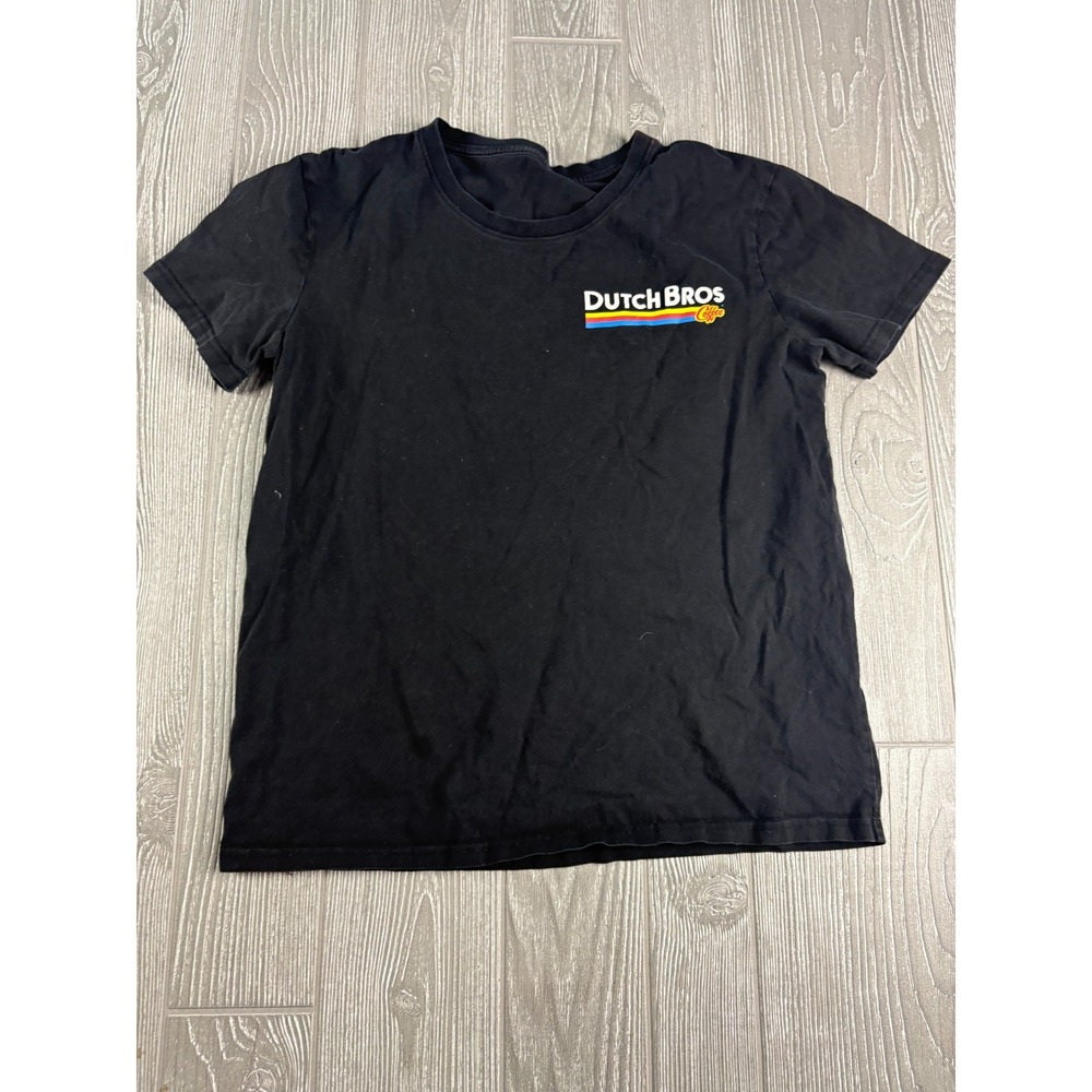Dutch Bros Coffee Tee Shirt Black Short Sleeve Graphic Logo Unisex Medium